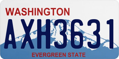 WA license plate AXH3631