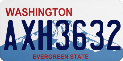 WA license plate AXH3632
