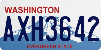 WA license plate AXH3642