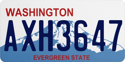 WA license plate AXH3647