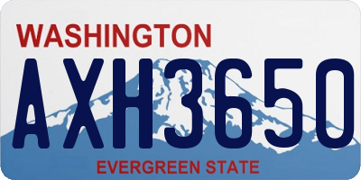 WA license plate AXH3650