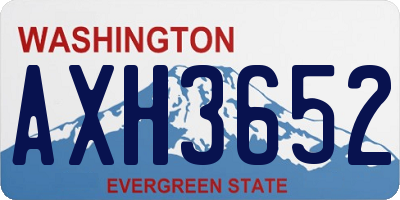 WA license plate AXH3652