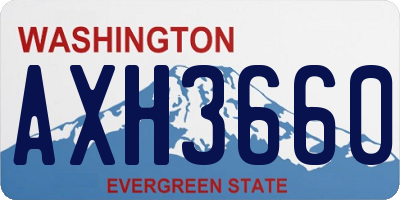 WA license plate AXH3660
