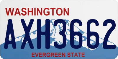 WA license plate AXH3662