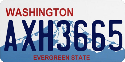 WA license plate AXH3665