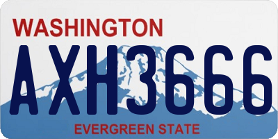 WA license plate AXH3666