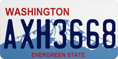 WA license plate AXH3668