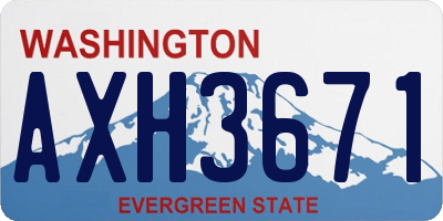 WA license plate AXH3671