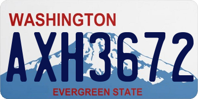 WA license plate AXH3672