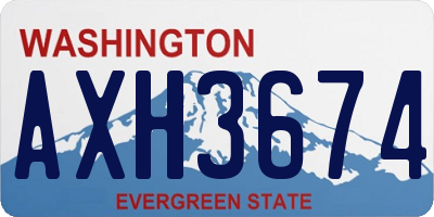 WA license plate AXH3674