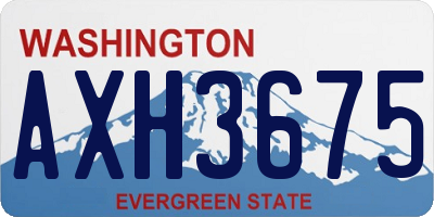 WA license plate AXH3675