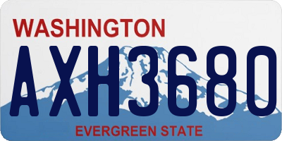 WA license plate AXH3680
