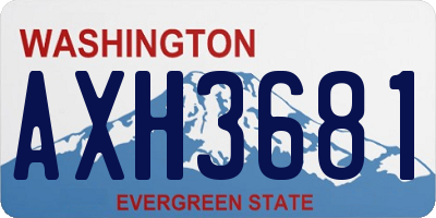 WA license plate AXH3681