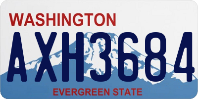 WA license plate AXH3684