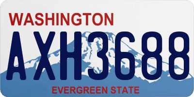 WA license plate AXH3688