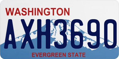 WA license plate AXH3690
