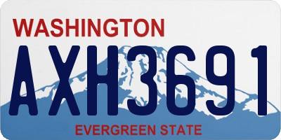 WA license plate AXH3691