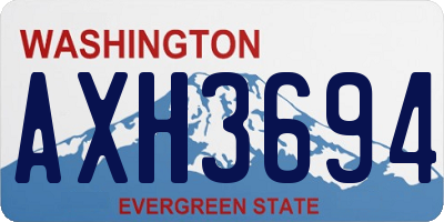 WA license plate AXH3694