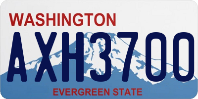 WA license plate AXH3700