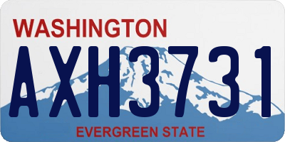 WA license plate AXH3731