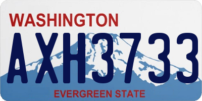 WA license plate AXH3733
