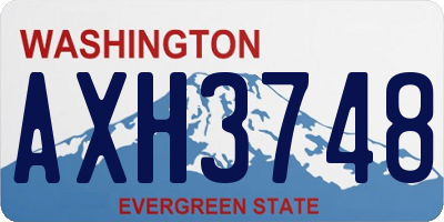 WA license plate AXH3748