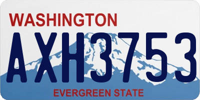 WA license plate AXH3753