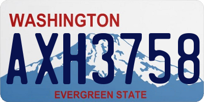 WA license plate AXH3758