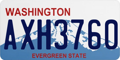 WA license plate AXH3760