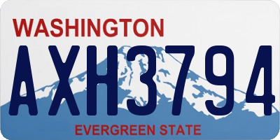 WA license plate AXH3794