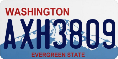 WA license plate AXH3809