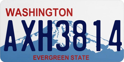 WA license plate AXH3814