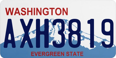 WA license plate AXH3819