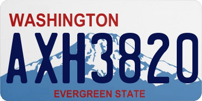WA license plate AXH3820