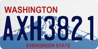 WA license plate AXH3821