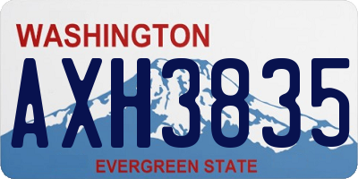WA license plate AXH3835