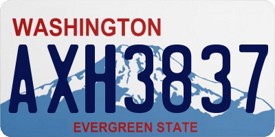 WA license plate AXH3837