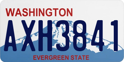 WA license plate AXH3841