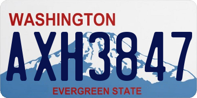 WA license plate AXH3847