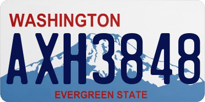 WA license plate AXH3848