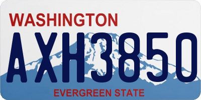 WA license plate AXH3850