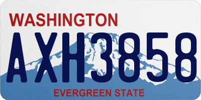 WA license plate AXH3858