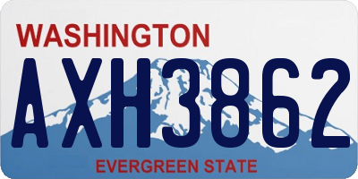 WA license plate AXH3862