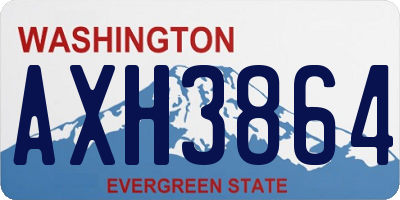 WA license plate AXH3864