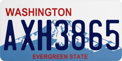 WA license plate AXH3865