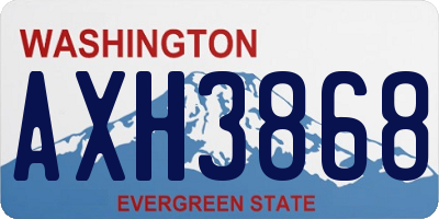 WA license plate AXH3868