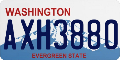 WA license plate AXH3880