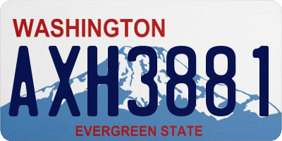 WA license plate AXH3881