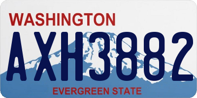 WA license plate AXH3882