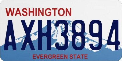 WA license plate AXH3894